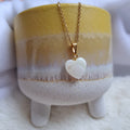 Shell Heart Necklace: Dainty Gold Chain, Freshwater Pearl Pendant, Mothers Day Gift for Her