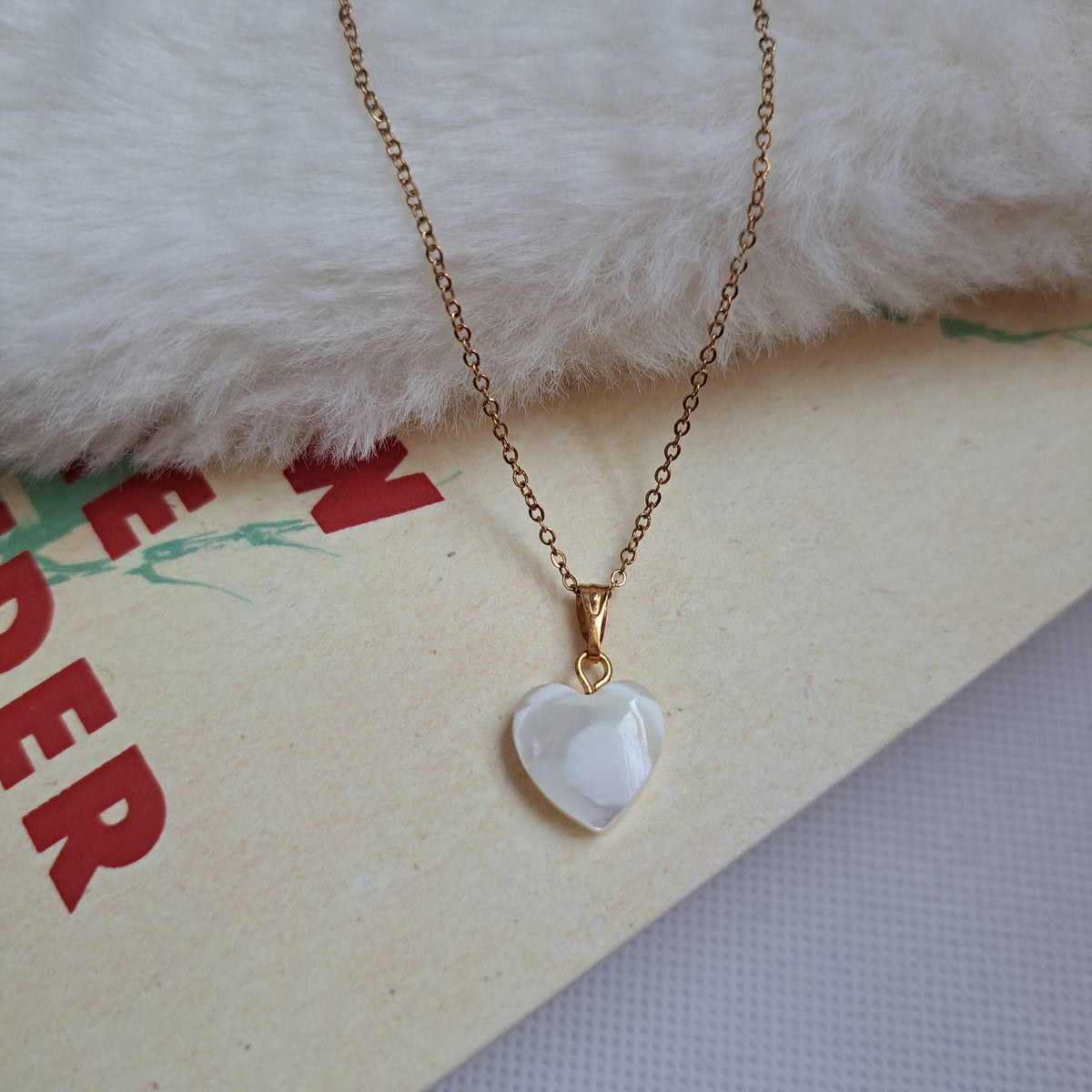 Shell Heart Necklace: Dainty Gold Chain, Freshwater Pearl Pendant, Mothers Day Gift for Her
