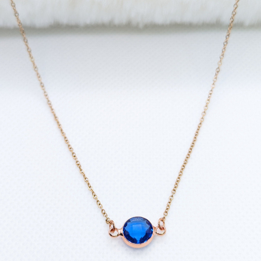 Personalized Birthstone Necklace: Rose Gold Charm, Thin Chain, handmade christmas jewelry, jewelry gifts