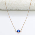 Personalized Birthstone Necklace: Rose Gold Charm, Thin Chain, handmade christmas jewelry, jewelry gifts