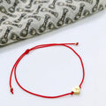 Initial Heart String Bracelet: Gold-Plated Stainless Steel, Adjustable, personalized jewelry gift