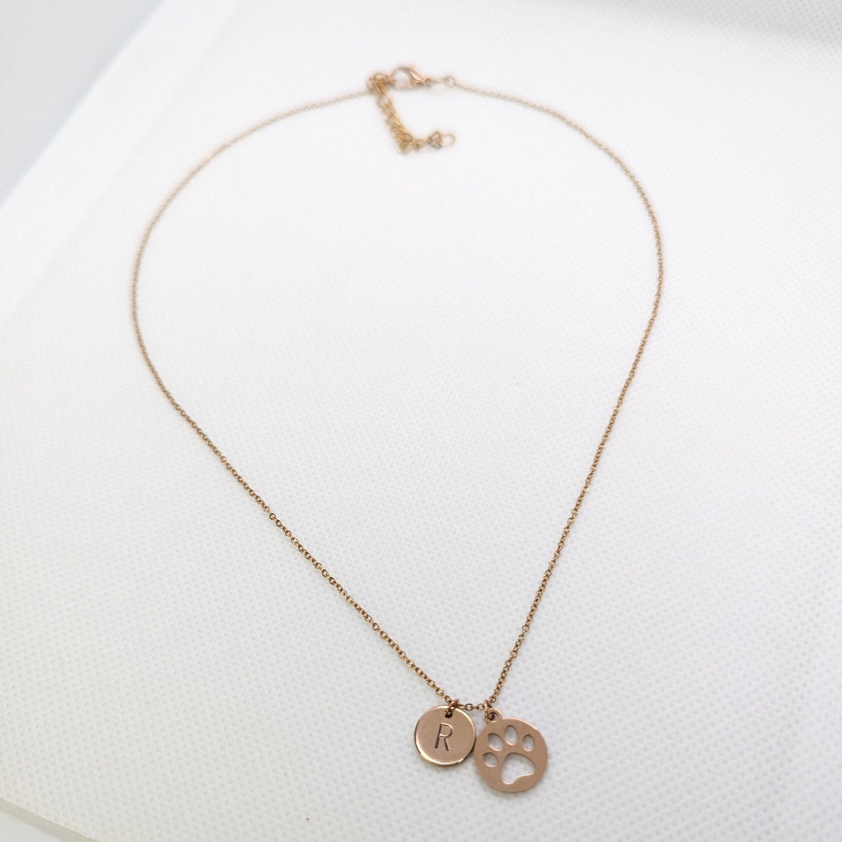 Rose Gold Paw Print Necklace: Personalized Pet Lover Gift