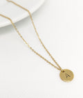 Personalized Initial Disc Necklace: Gold Minimalist Necklace, Mothers Day Gift for Her