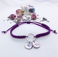 Personalized Zodiac Sign Bracelet: Initial Disc Woven Rope Bracelet