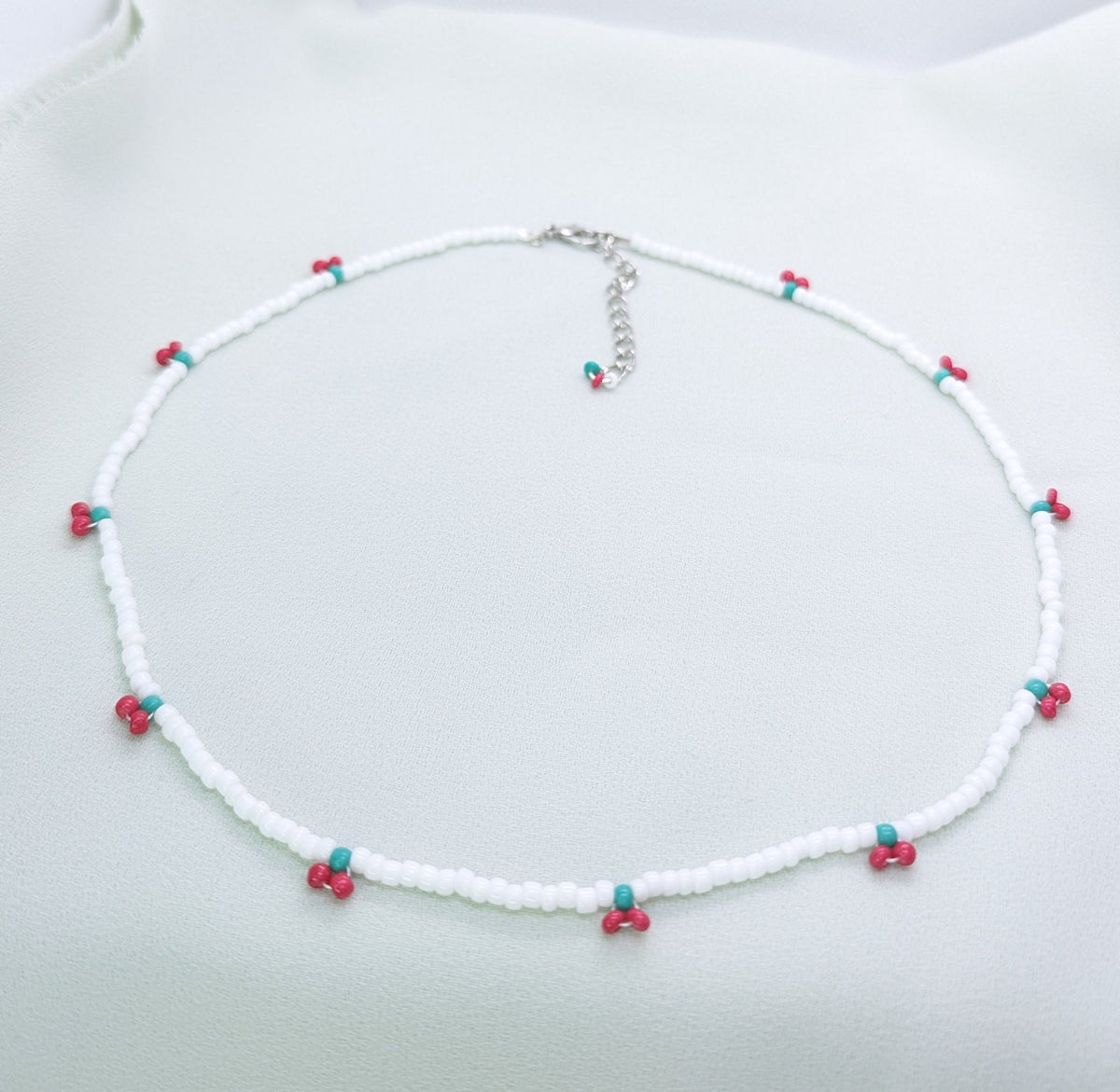 Beaded Summer Necklace Set: Pearl, Cherry & Grape Chokers