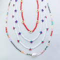 Beaded Summer Necklace Set: Pearl, Cherry & Grape Chokers