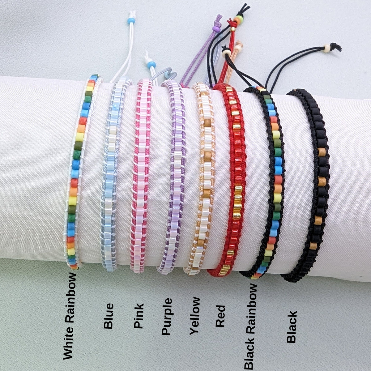 Handmade Surfer Bead Bracelet: Adjustable Macrame Friendship Jewelry