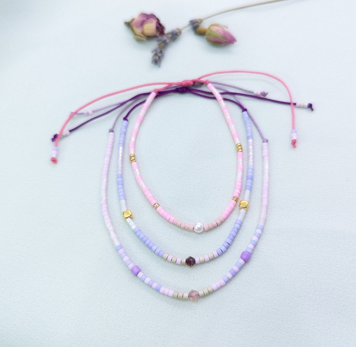 Beaded Summer Bracelet Anklet Set: Adjustable Boho Friendship Jewelry
