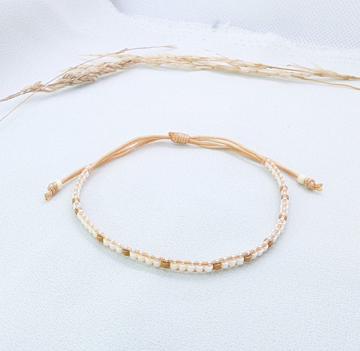 Handmade Surfer Bead Bracelet: Adjustable Macrame Friendship Jewelry