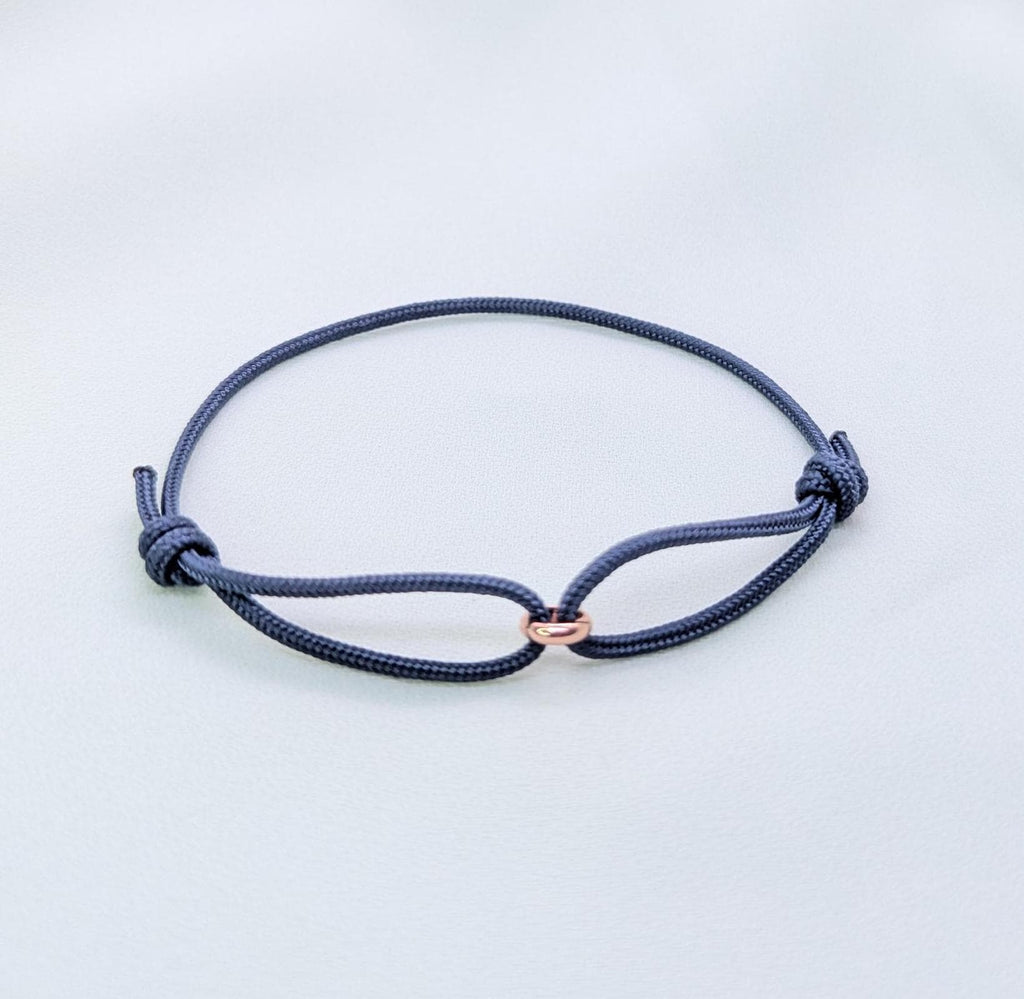 Men's Rope Bracelet, Waterproof Cord Bracelet with Stainless Steel Ring
