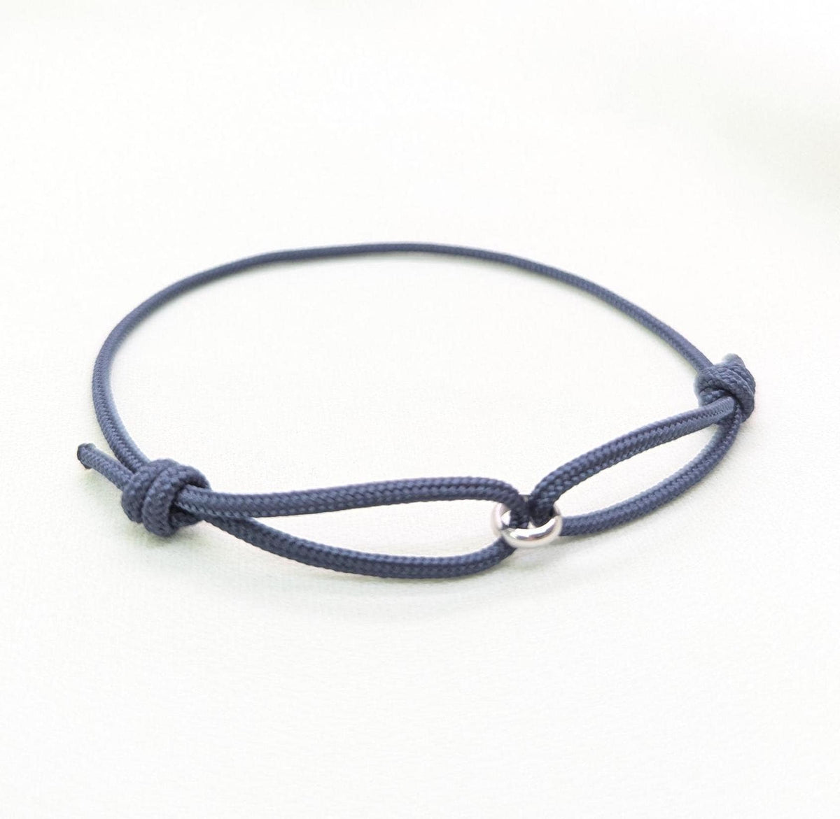 Men's Rope Bracelet, Waterproof Cord Bracelet with Stainless Steel Ring