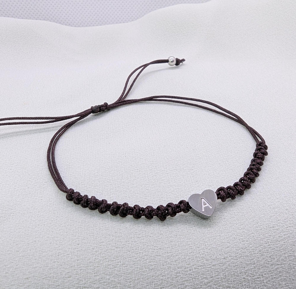 Personalized Initial Heart Bracelet: Waterproof Dainty Unisex Wish Bracelet Mothers Day Gift for Her