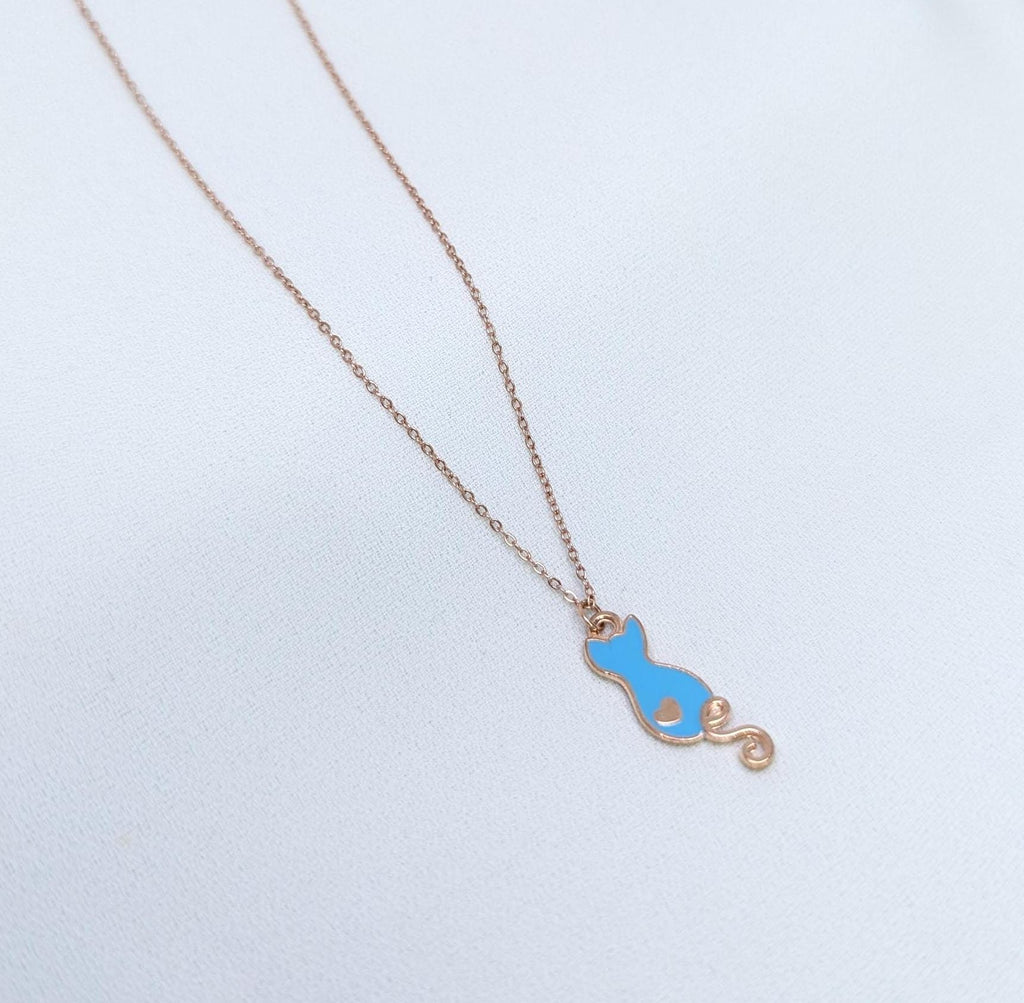 Personalized Cat Necklace: Rose Gold Initial Pendant, Cat Lover Gift