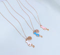 Personalized Cat Necklace: Rose Gold Initial Pendant, Cat Lover Gift