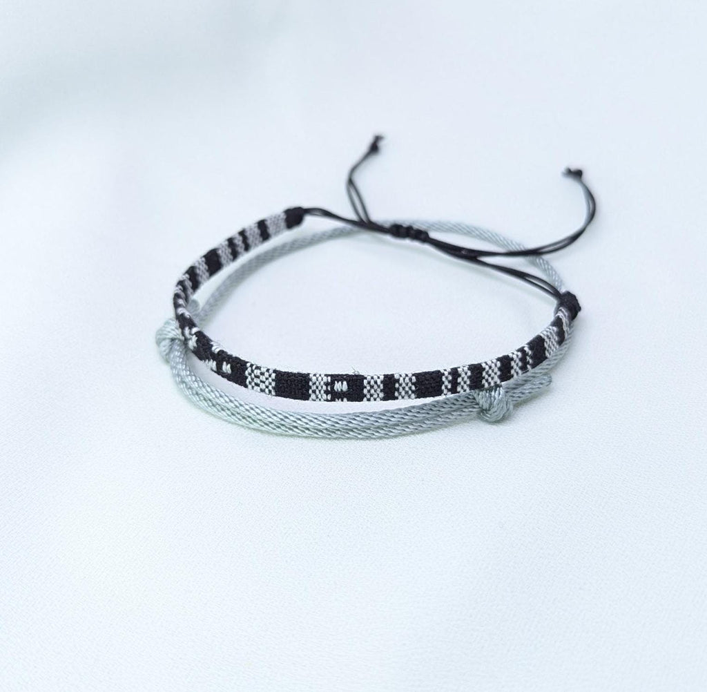 Surfer Bracelet Set, Woven Friendship Bracelet, Adjustable Paracord Bracelet