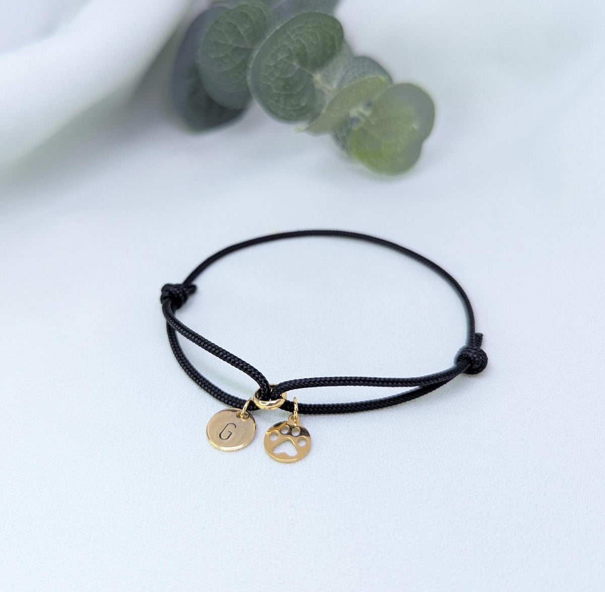 Personalized Paw Print Bracelet: Initial Charm, Pet Memorial Gift
