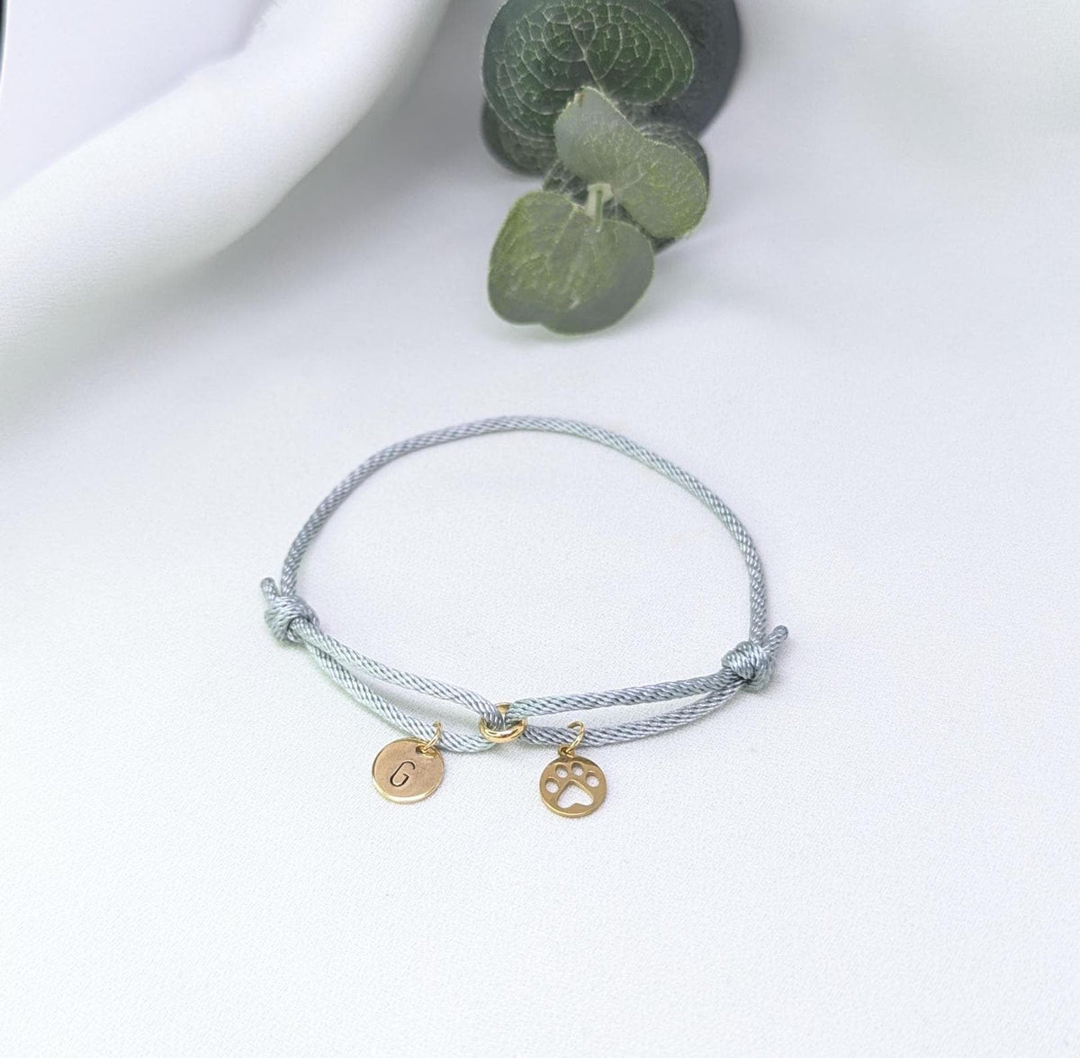 Personalized Paw Print Bracelet: Initial Charm, Pet Memorial Gift