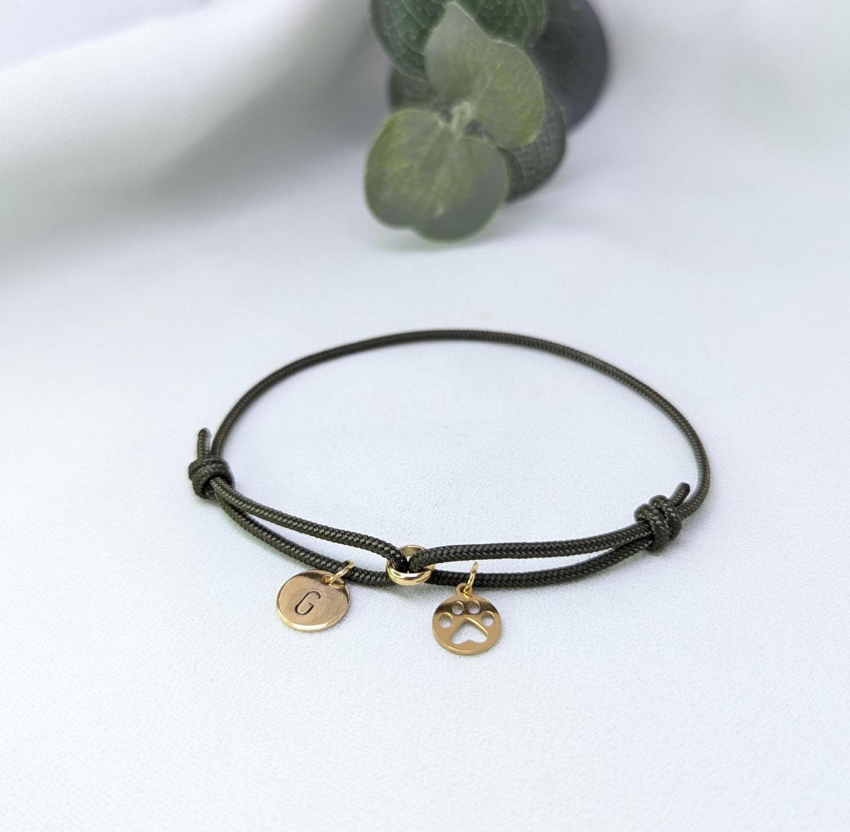 Personalized Paw Print Bracelet: Initial Charm, Pet Memorial Gift