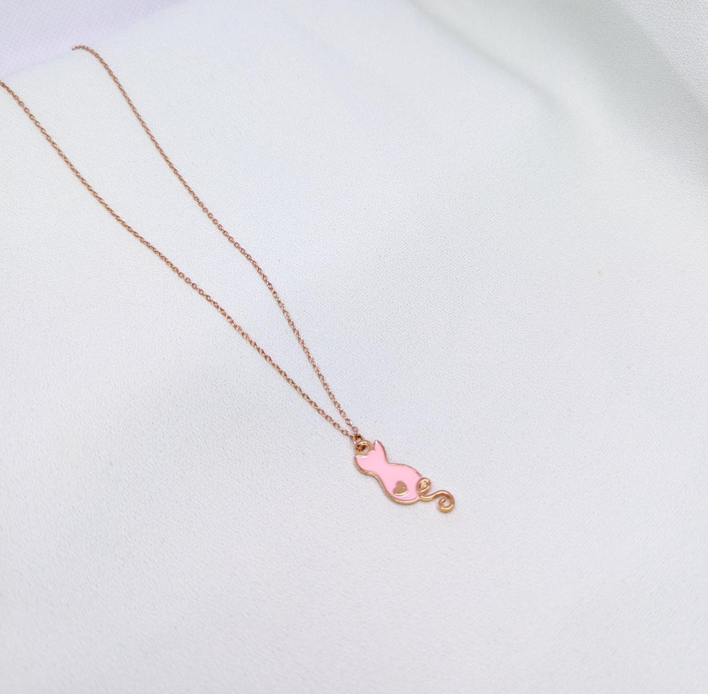 Personalized Cat Necklace: Rose Gold Initial Pendant, Cat Lover Gift