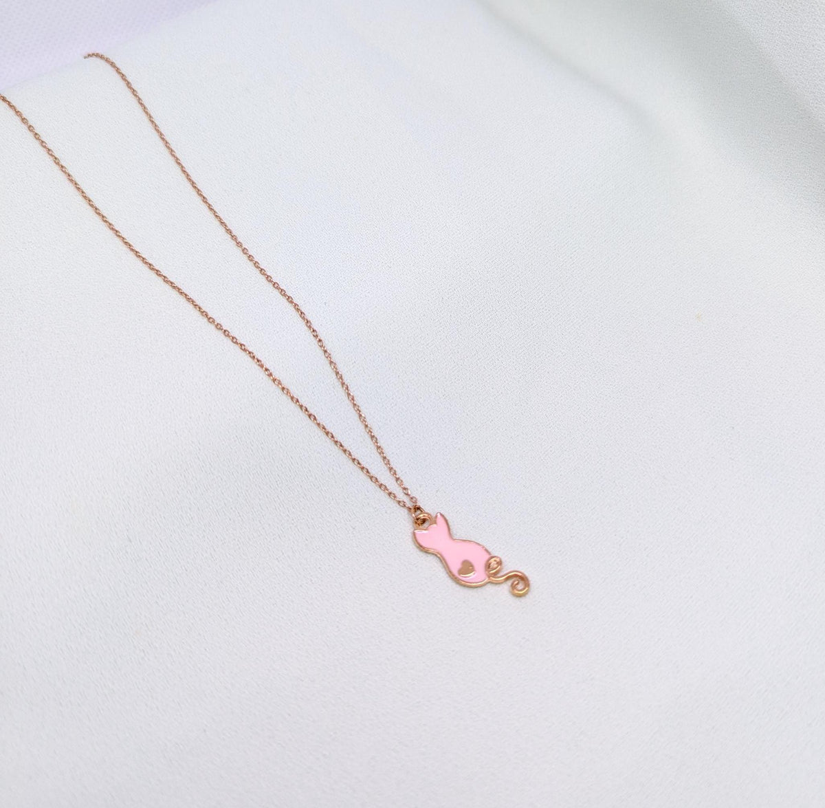 Personalized Cat Necklace: Rose Gold Initial Pendant, Cat Lover Gift