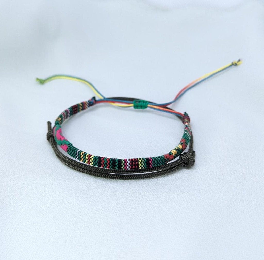 Surfer Bracelet Set, Woven Friendship Bracelet, Adjustable Paracord Bracelet