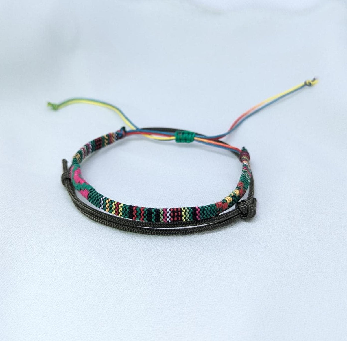 Surfer Bracelet Set, Woven Friendship Bracelet, Adjustable Paracord Bracelet