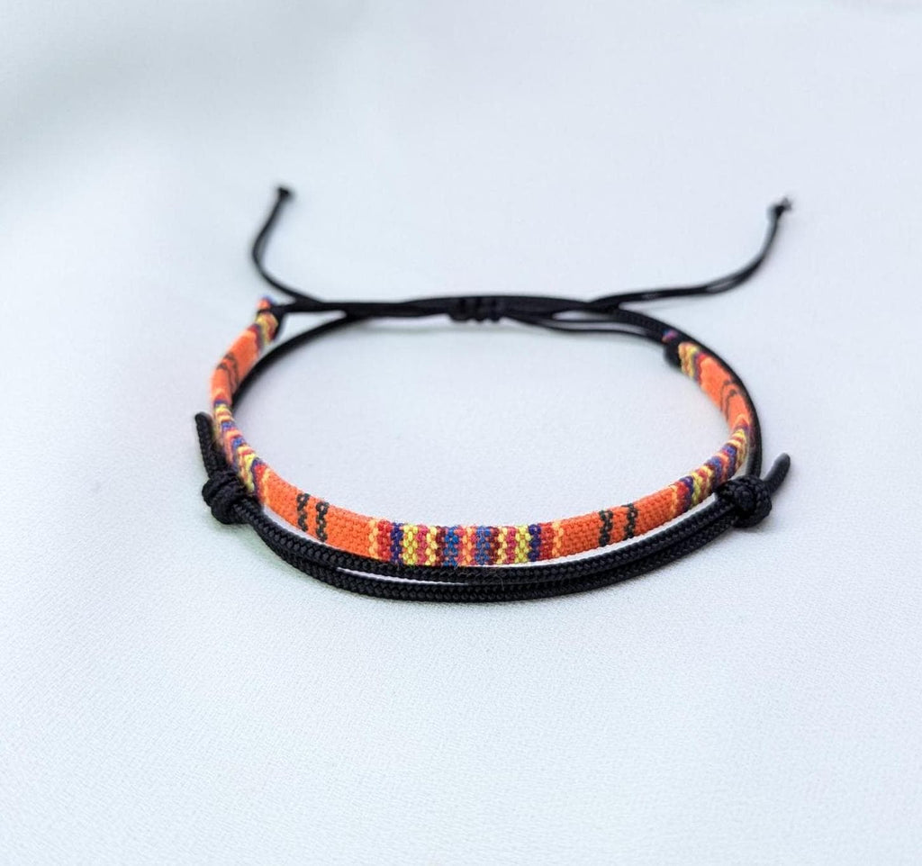 Surfer Bracelet Set, Woven Friendship Bracelet, Adjustable Paracord Bracelet