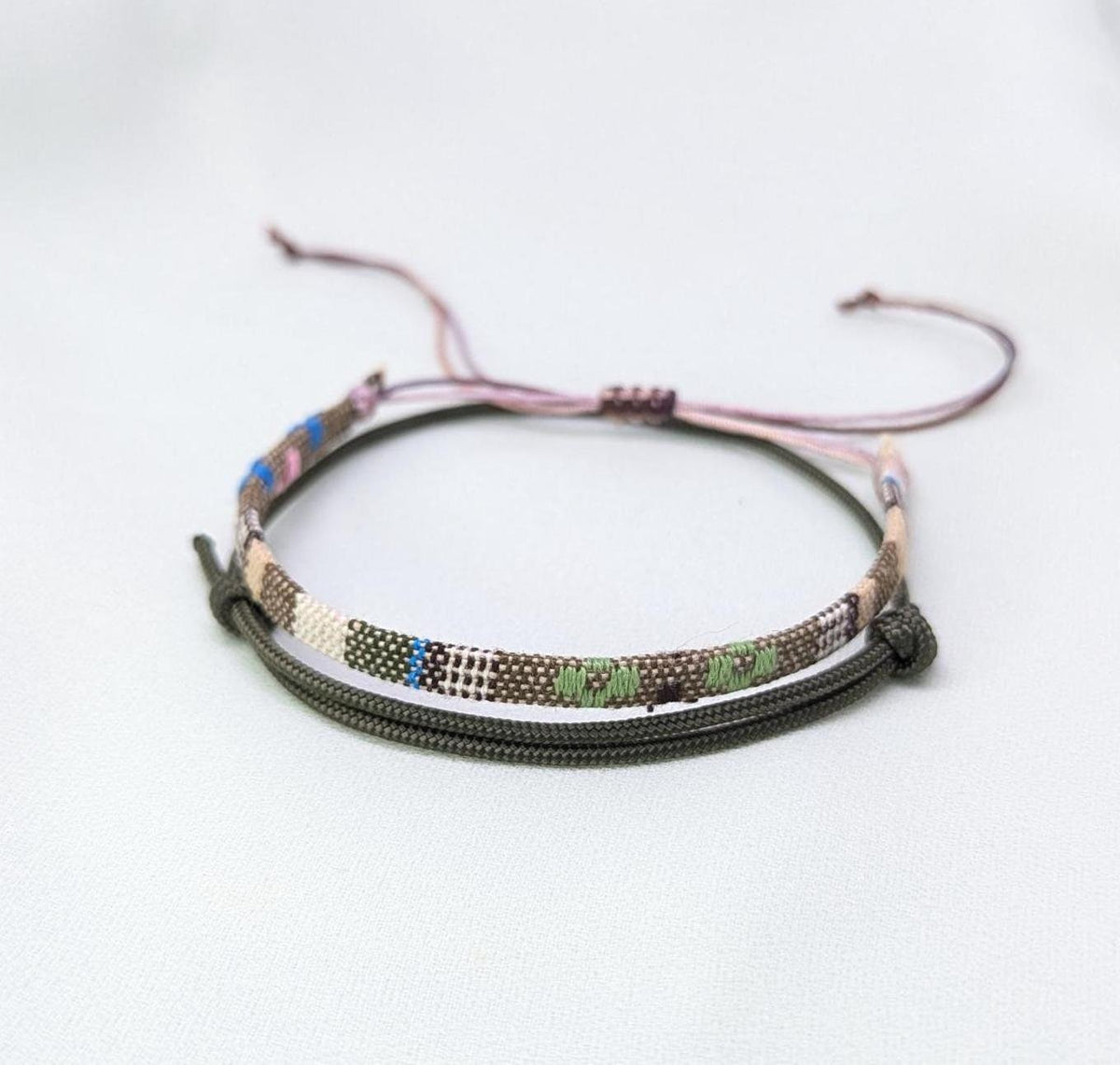 Surfer Bracelet Set, Woven Friendship Bracelet, Adjustable Paracord Bracelet