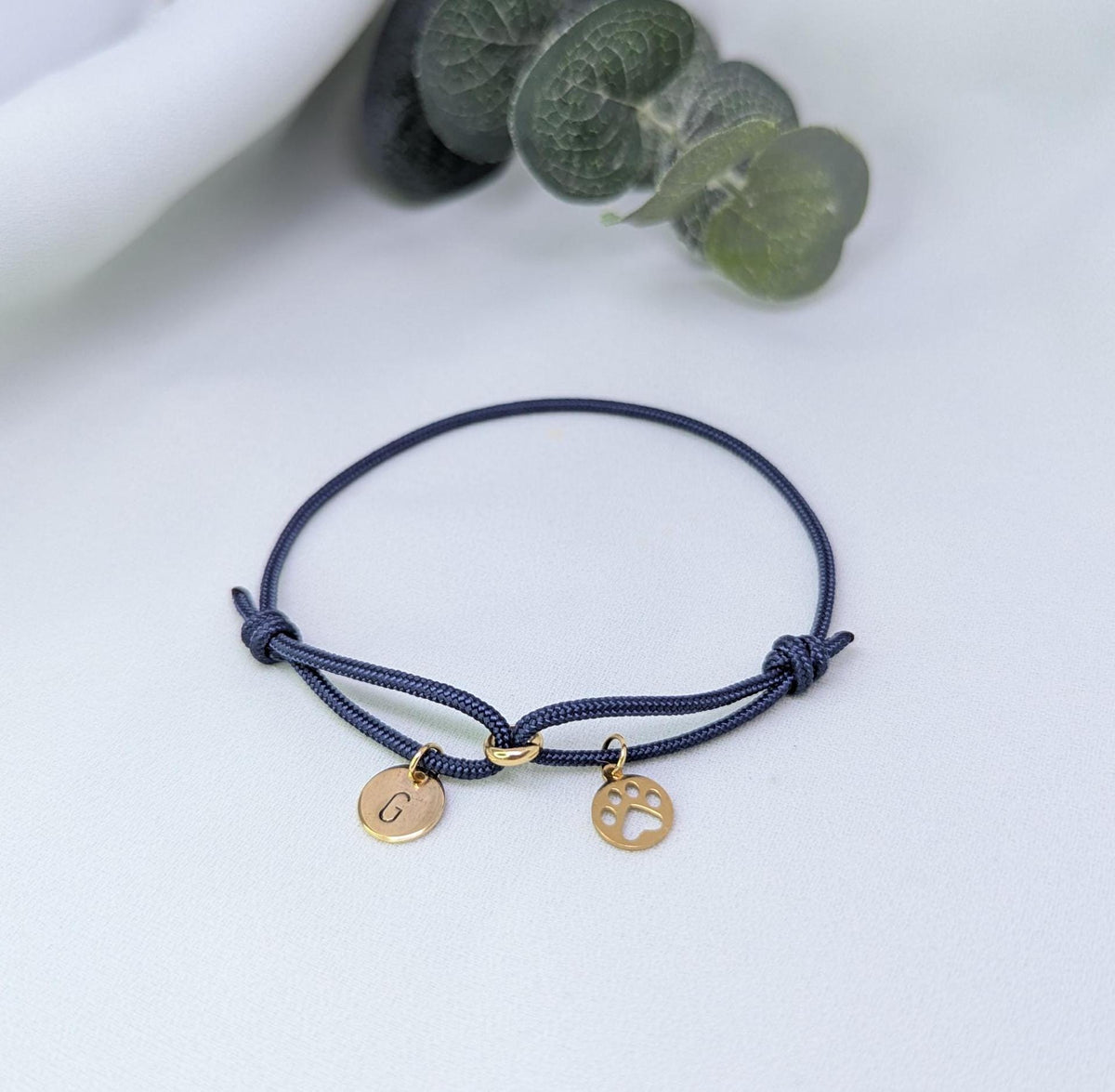 Personalized Paw Print Bracelet: Initial Charm, Pet Memorial Gift