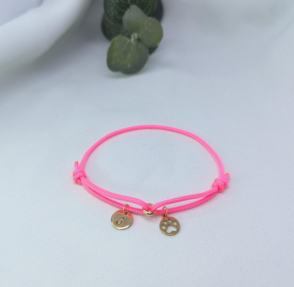 Personalized Paw Print Bracelet: Initial Charm, Pet Memorial Gift