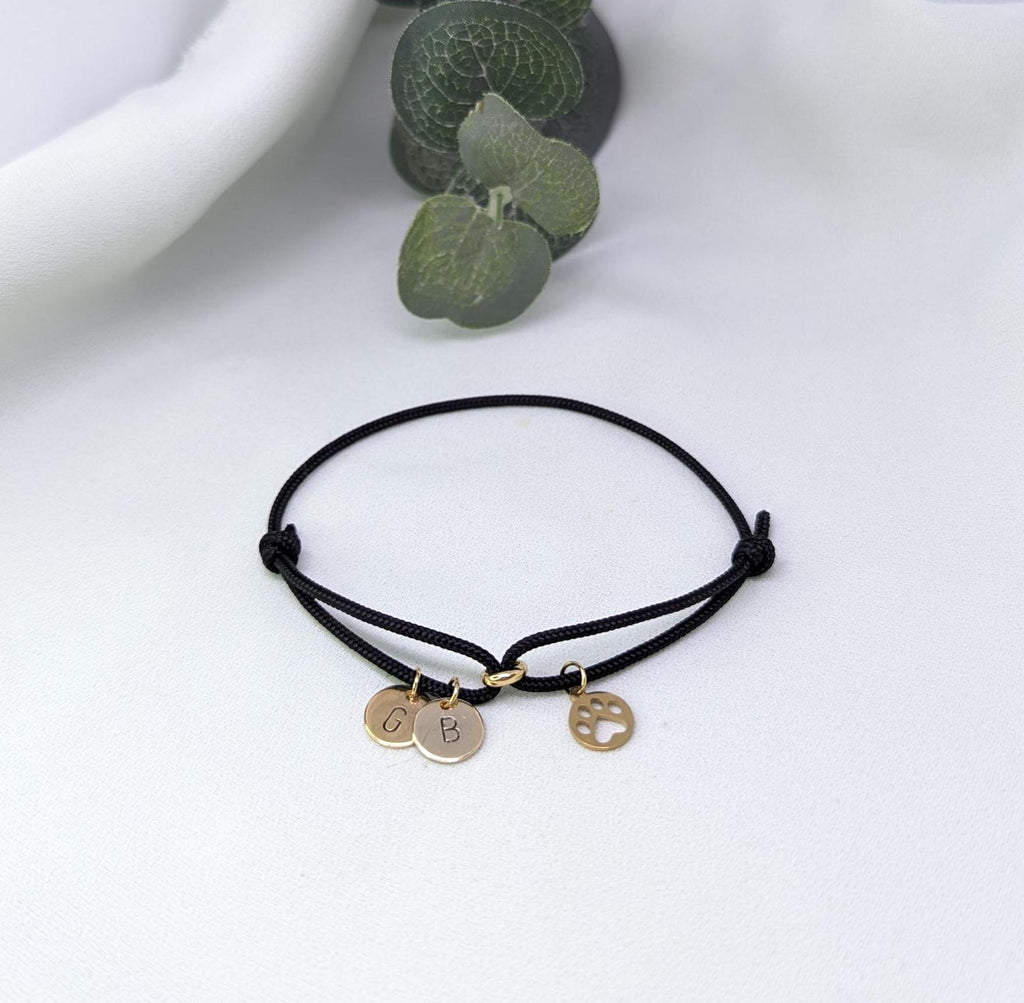 Personalized Paw Print Bracelet: Initial Charm, Pet Memorial Gift