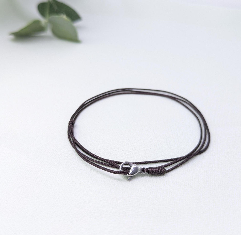 Adjustable Stainless Steel Clip Bracelet: Handmade Waterproof Rope Anklet, jewelry gifts, mens bracelet