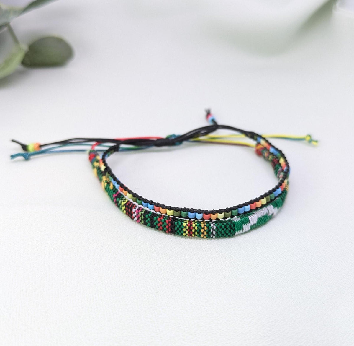 Boho Beaded Friendship Bracelet Set: Handmade Woven Adjustable Jewelry