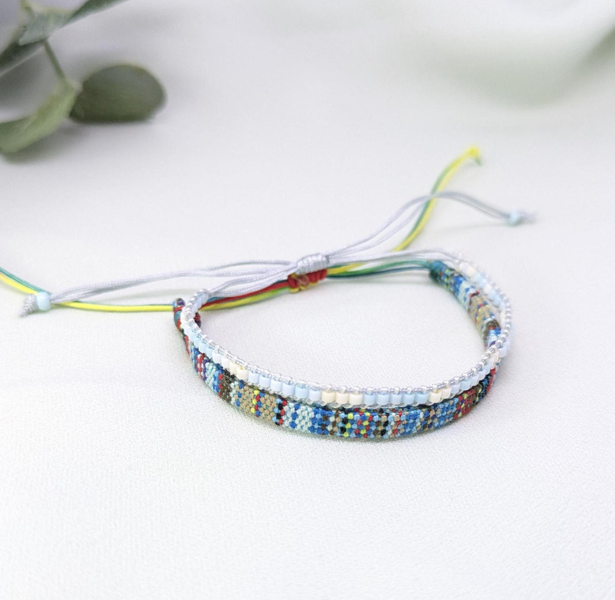 Boho Beaded Friendship Bracelet Set: Handmade Woven Adjustable Jewelry