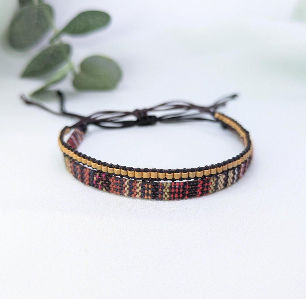 Boho Beaded Friendship Bracelet Set: Handmade Woven Adjustable Jewelry