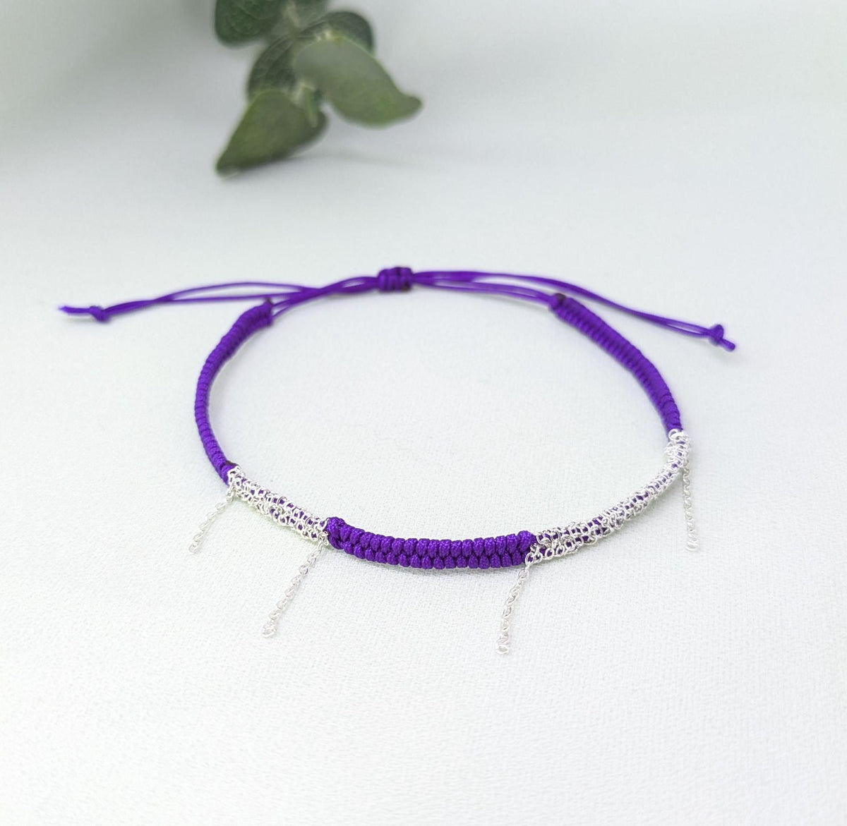 Woven Boho Bracelet: Stainless Steel Chain, Waterproof Rope, Summer Jewelry