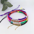 Woven Boho Bracelet: Stainless Steel Chain, Waterproof Rope, Summer Jewelry