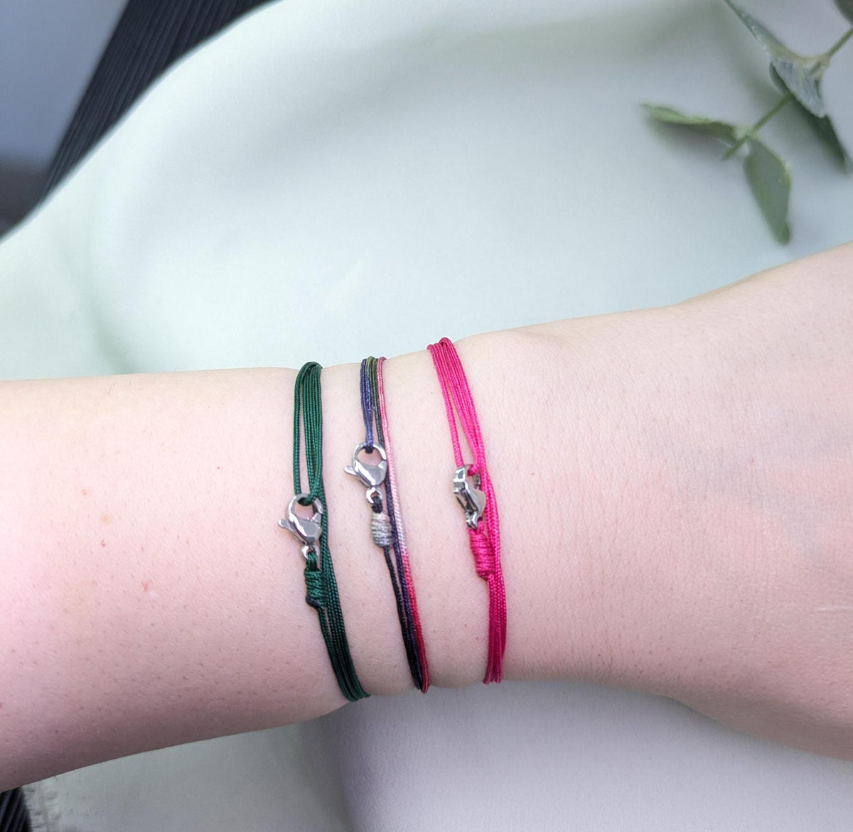 Adjustable Stainless Steel Clip Bracelet: Handmade Waterproof Rope Anklet, jewelry gifts, mens bracelet