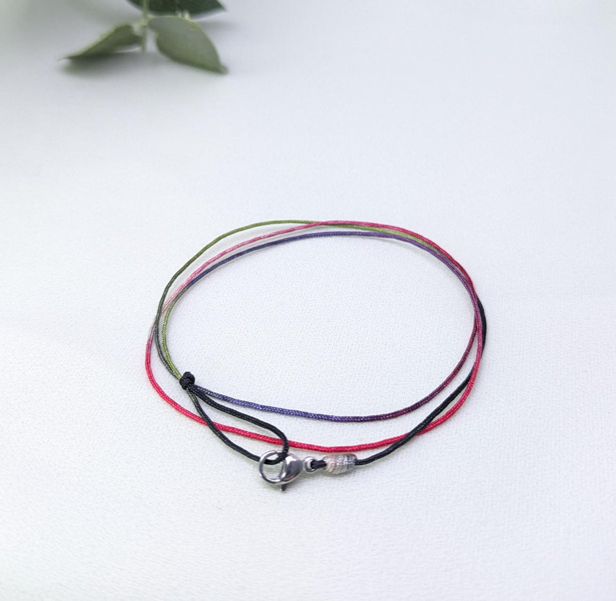 Adjustable Stainless Steel Clip Bracelet: Handmade Waterproof Rope Anklet, jewelry gifts, mens bracelet