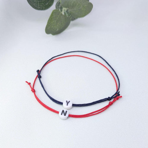 Custom Initial Couple Bracelet Set: Braided Friendship Jewelry, Galentine gift