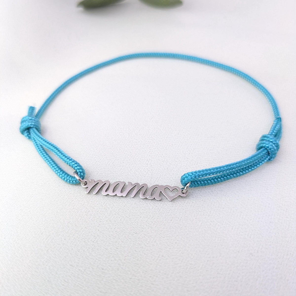 Dainty Mama Charm Bracelet: Adjustable Rope Chain, Mothers Day Gift for Her
