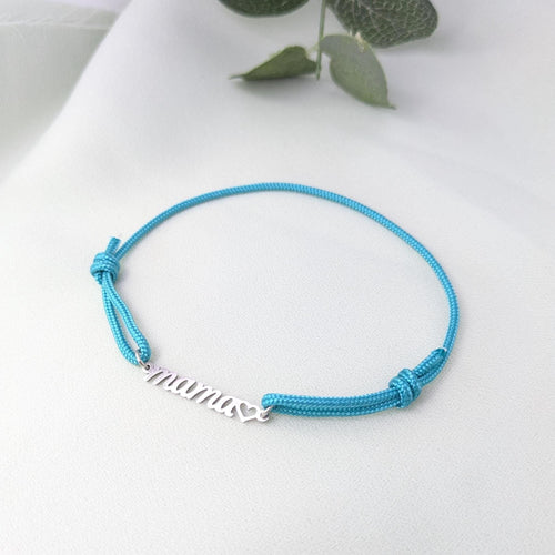 Dainty Mama Charm Bracelet: Adjustable Rope Chain, Mothers Day Gift for Her