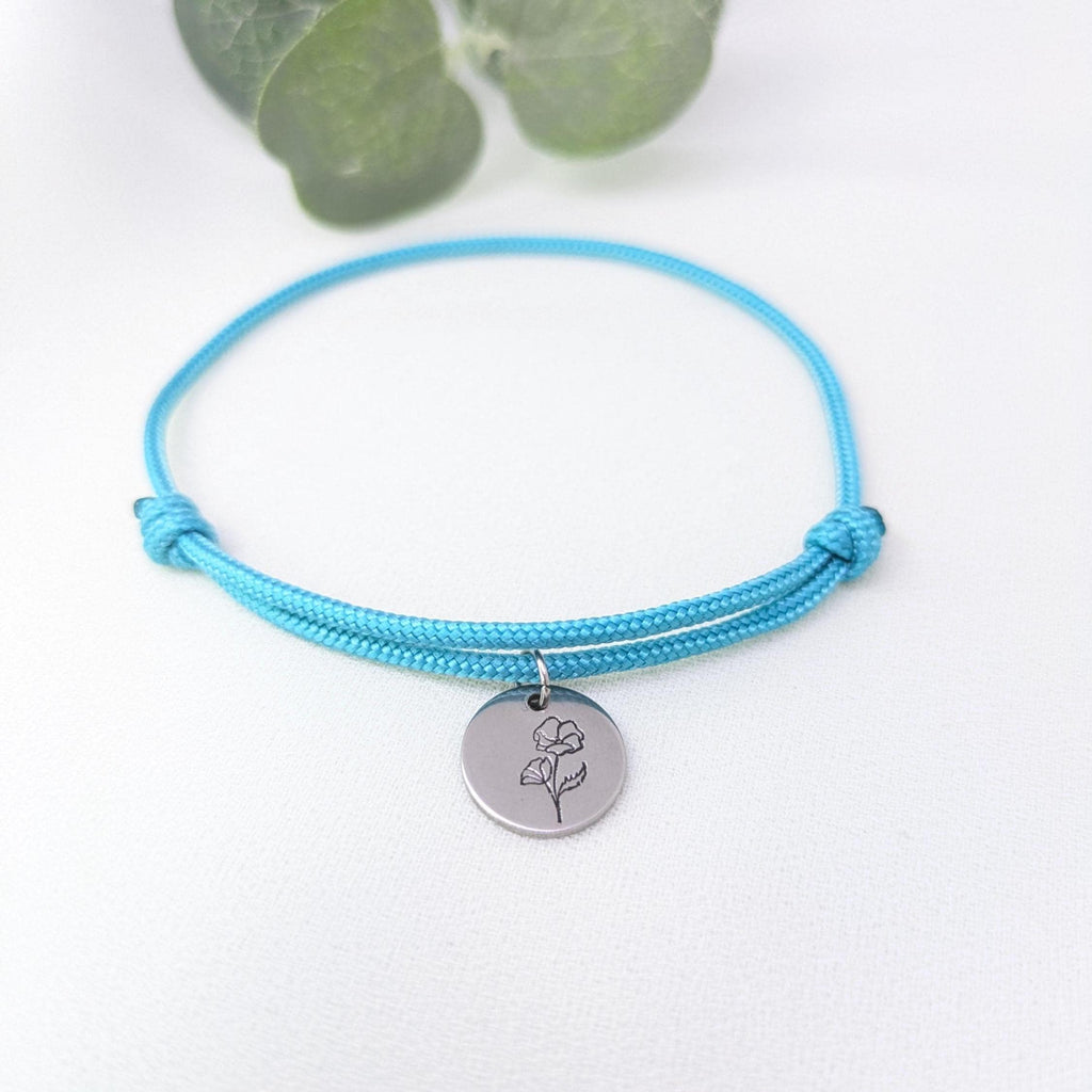 Personalized Birth Flower Bracelet: Dainty Gold Initial Charm