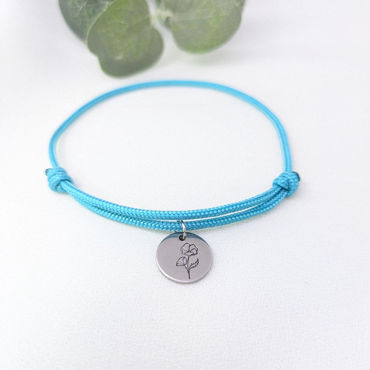 Personalized Birth Flower Bracelet: Dainty Gold Initial Charm