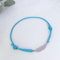 Silver Feather Charm Bracelet: Adjustable Turquoise Paracord, Mom-Mom gift