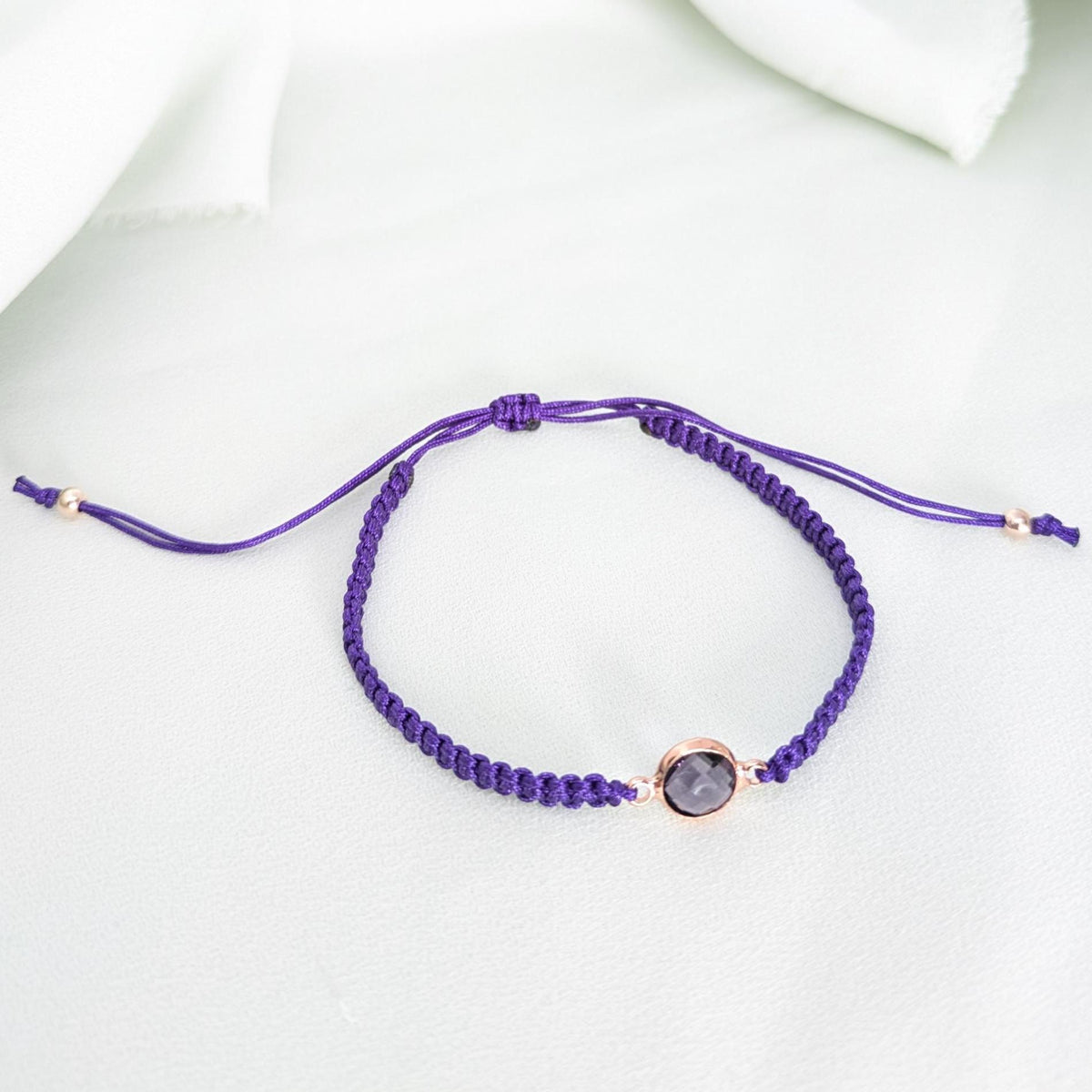 Personalized Birthstone Bracelet: Handmade Woven Cotton Boho Bracelet, jewelry gifts