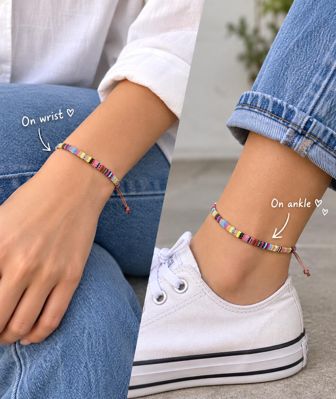 Woven Bracelet, Unisex Surfer Bracelet, Adjustable Woven Anklet